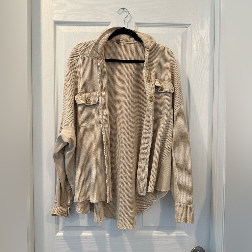 Free people one scout jacket (oversized flannel) Sand (Cream)